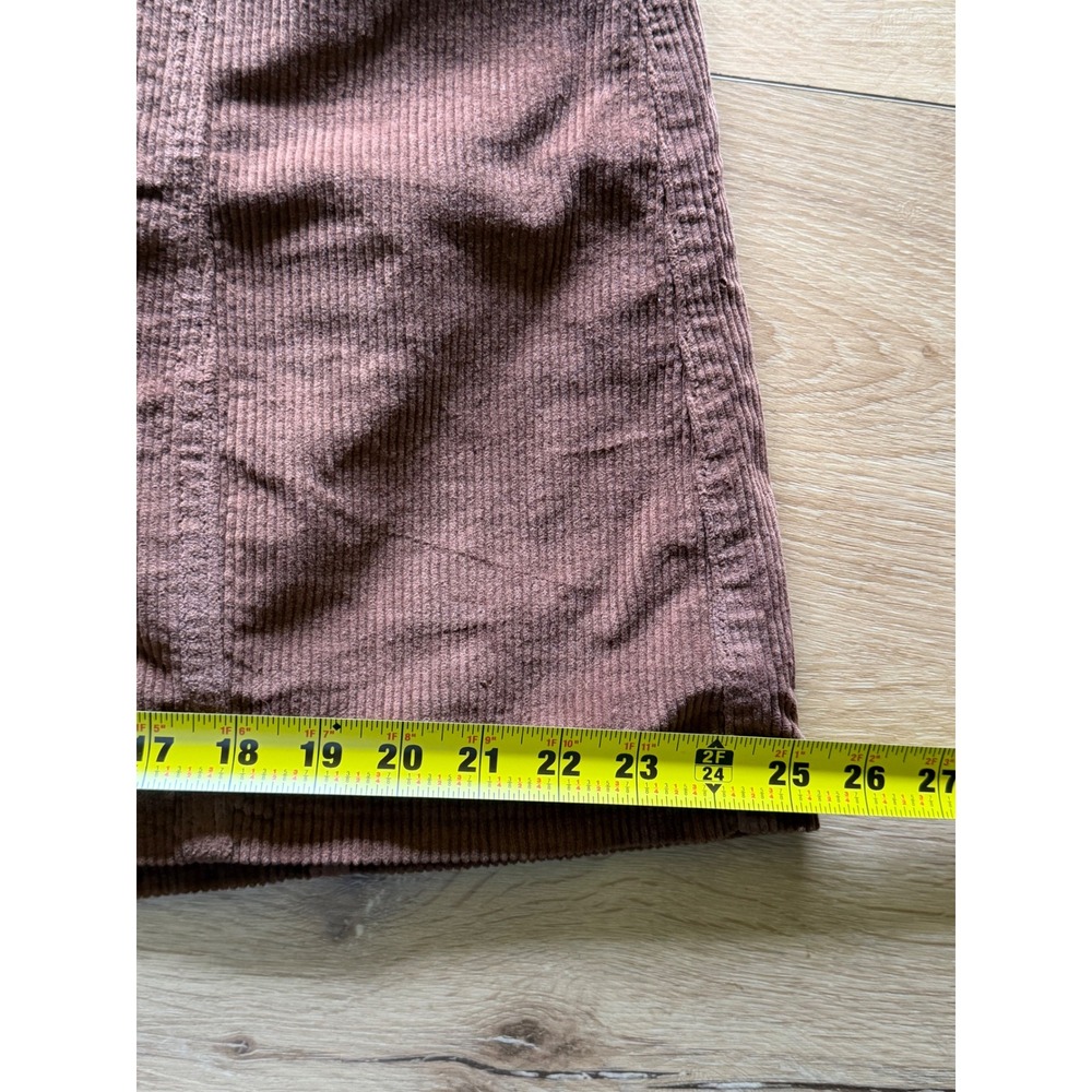 Brown Corduroy Mini Skirt Super Hi-Rise A-Line Button Front‎ 16 90s Inspired - Picture 5 of 6